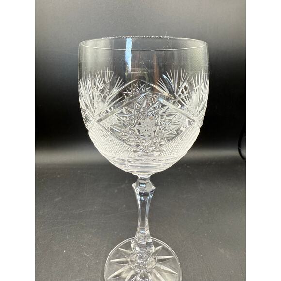 Vintage Bohemia Lead Crystal Wine and Water Goblet Set of 2 - Picture 5 of 8